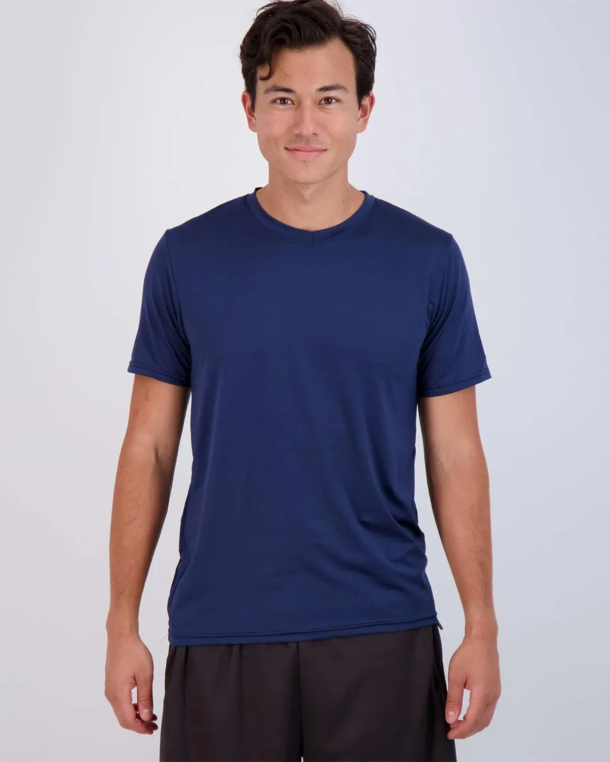 Real Essentials 5 Pack: Men’s V-Neck Dry-Fit Moisture Wicking Active Athletic Tech Performance T-Shirt