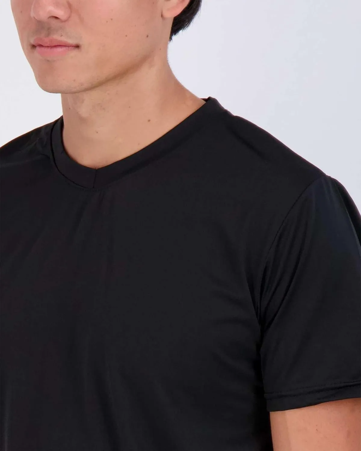 Real Essentials 5 Pack: Men’s V-Neck Dry-Fit Moisture Wicking Active Athletic Tech Performance T-Shirt