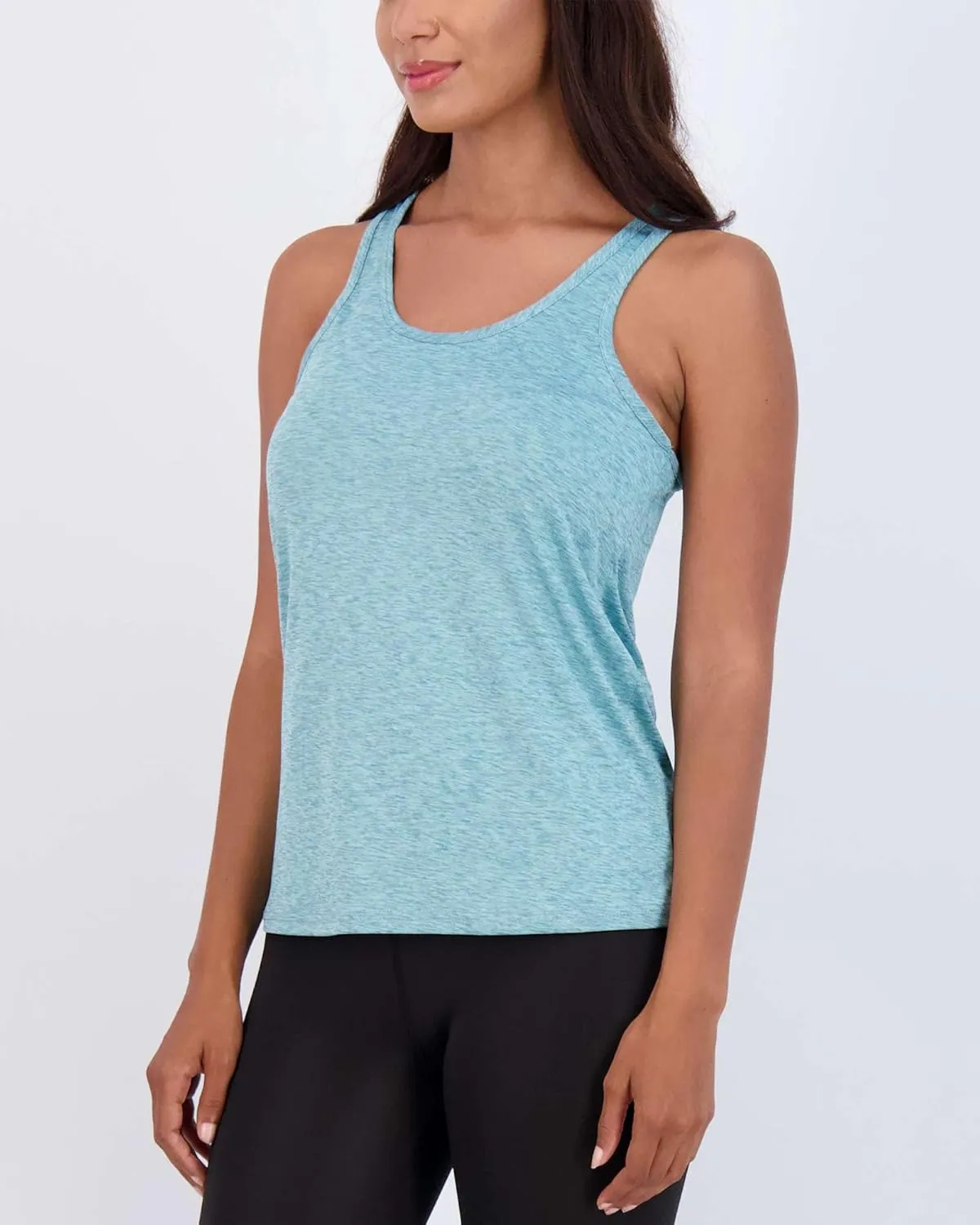 Real Essentials 5-Pack Women's Racerback Tank Top Dry-Fit Athletic Performance Yoga Activewear (Available in Plus Size)