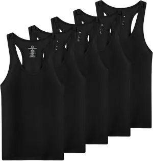 Real Essentials 5-Pack Women's Racerback Tank Top Dry-Fit Athletic Performance Yoga Activewear (Available in Plus Size)
