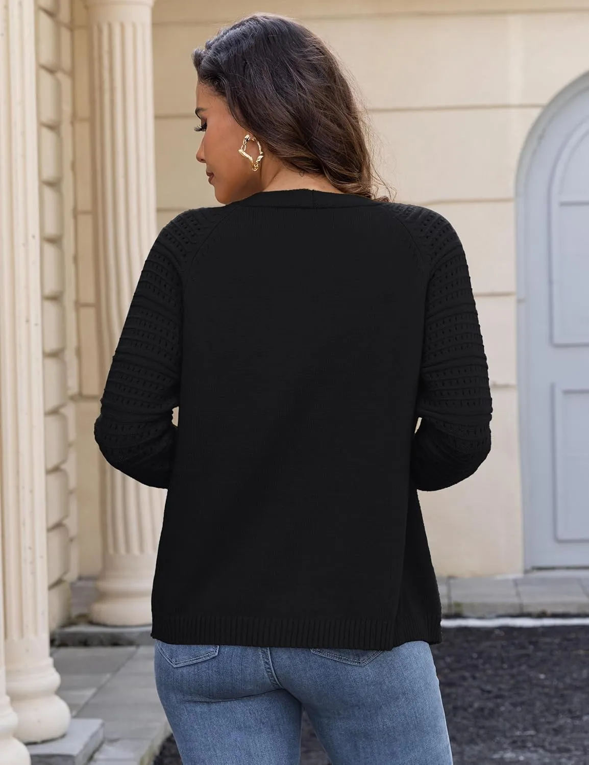REDHOTYPE Women's Cardigans Sweater Casual Long Sleeve Open Front Cardigan Button Down Knit Chunky Outwear Coats