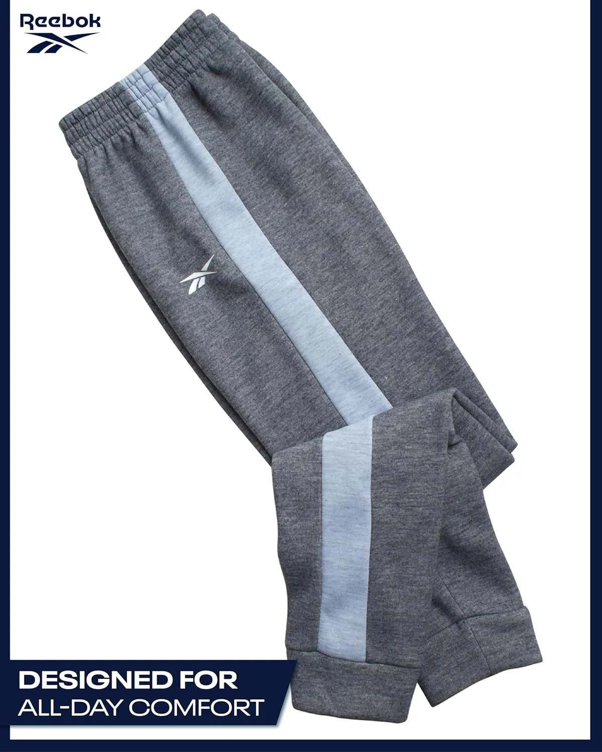 Reebok Boys' Active Sweatsuit - 2 Piece Performance Fleece Zip Hoodie Sweatshirt and Jogger Sweatpants - Activewear Set, 8-14