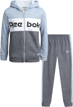 Reebok Boys' Active Sweatsuit - 2 Piece Performance Fleece Zip Hoodie Sweatshirt and Jogger Sweatpants - Activewear Set, 8-14