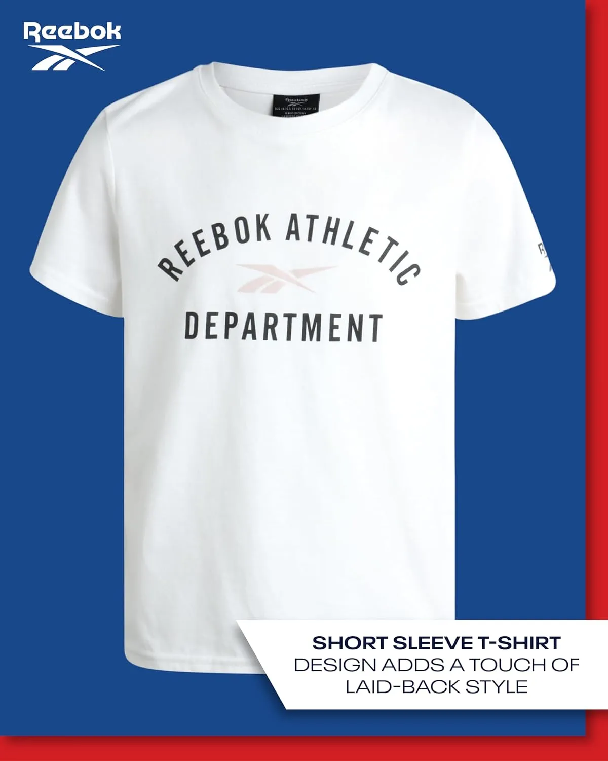 Reebok Boys' Tracksuit - 3 Piece Tricot Zip Sweatshirt, Jogger Sweatpants, T-Shirt - Activewear Outfit Set for Boys (8-12)