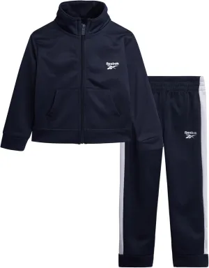 Reebok Infant Toddler Baby Boys' Tracksuit Set - 2 Piece Tricot Sweatshirt and Jogger Sweatpants for Little Boys (Sizes:2T-7)