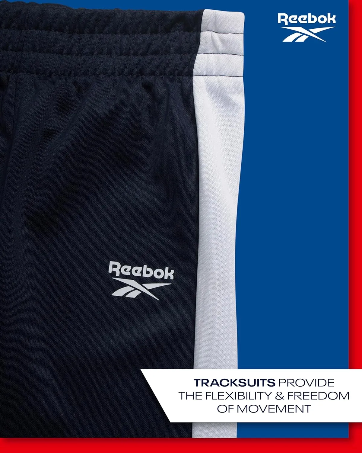 Reebok Infant Toddler Baby Boys' Tracksuit Set - 2 Piece Tricot Sweatshirt and Jogger Sweatpants for Little Boys (Sizes:2T-7)