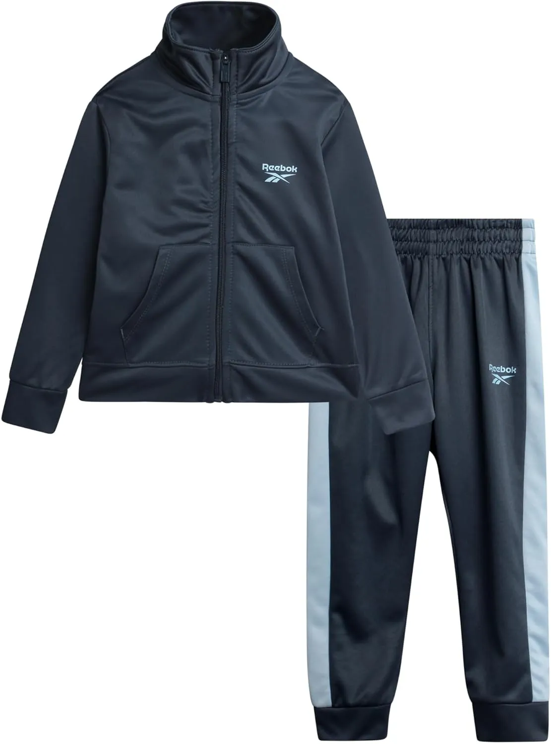 Reebok Infant Toddler Baby Boys' Tracksuit Set - 2 Piece Tricot Sweatshirt and Jogger Sweatpants for Little Boys (Sizes:2T-7)