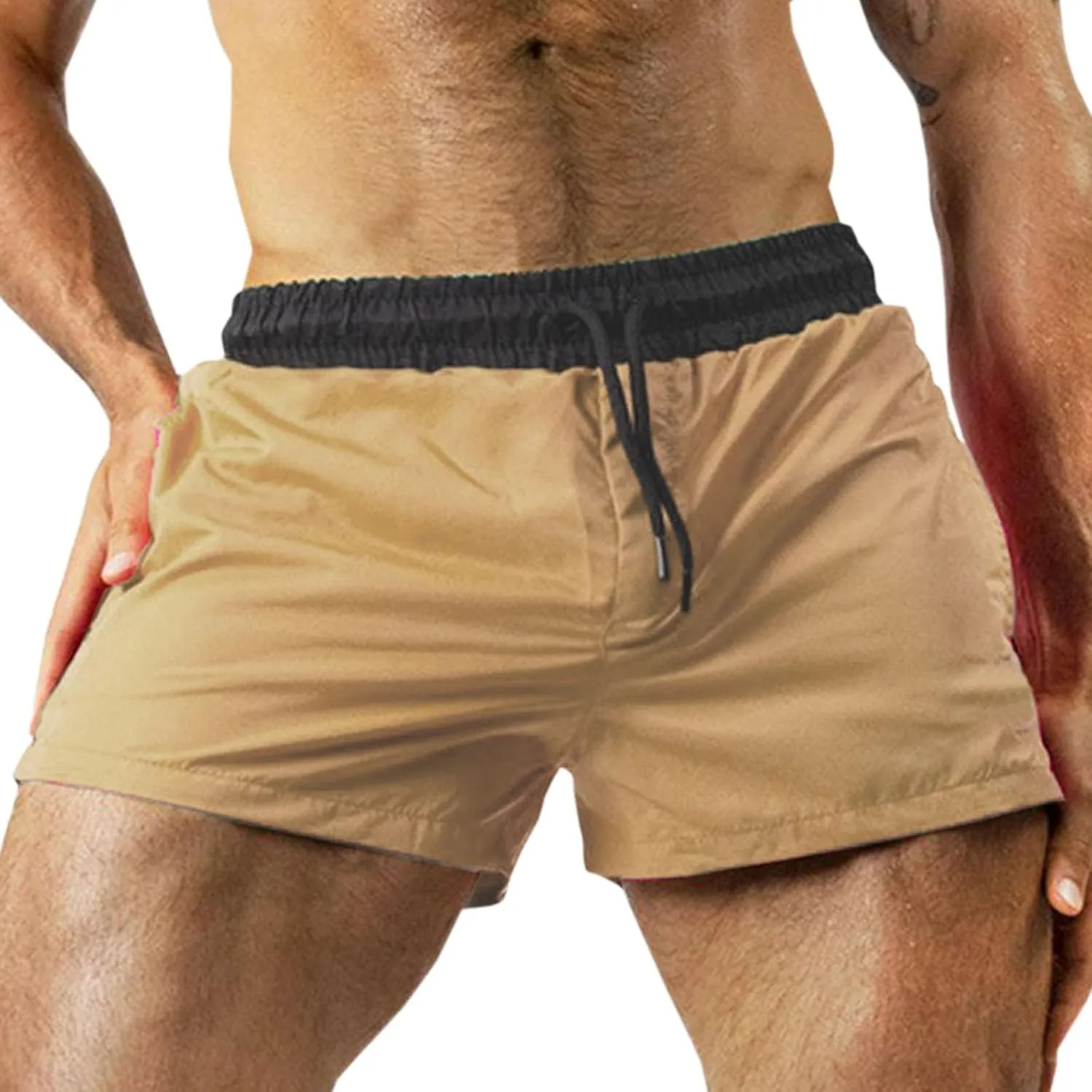 Running Shorts Men Casual Summer Shorts Quick Dry Athletic Shorts Elastic Waist Drawstring Shorts Loose Gym Shorts