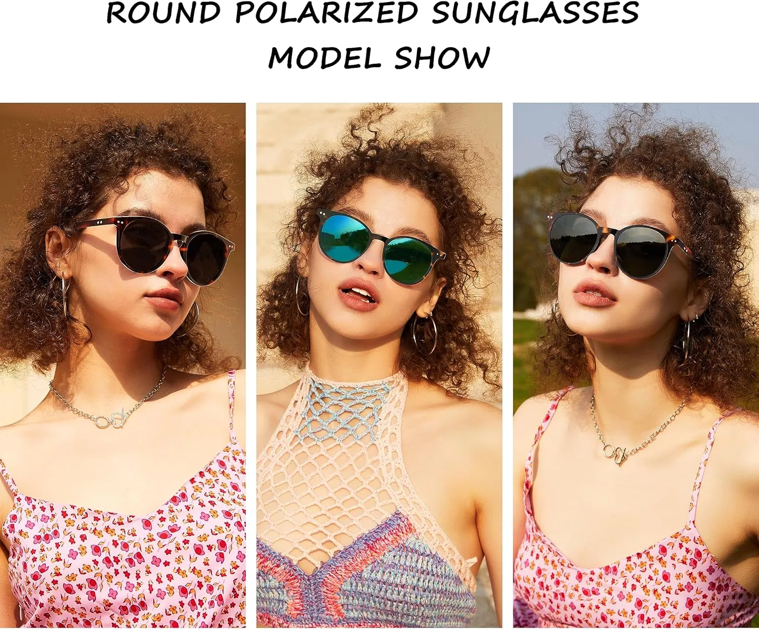 Saveen Retro TAC Round Polarized Sunglasses, Lightweight TR-90 Frame for Women Men UV Protection