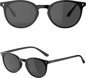 Saveen Retro TAC Round Polarized Sunglasses, Lightweight TR-90 Frame for Women Men UV Protection
