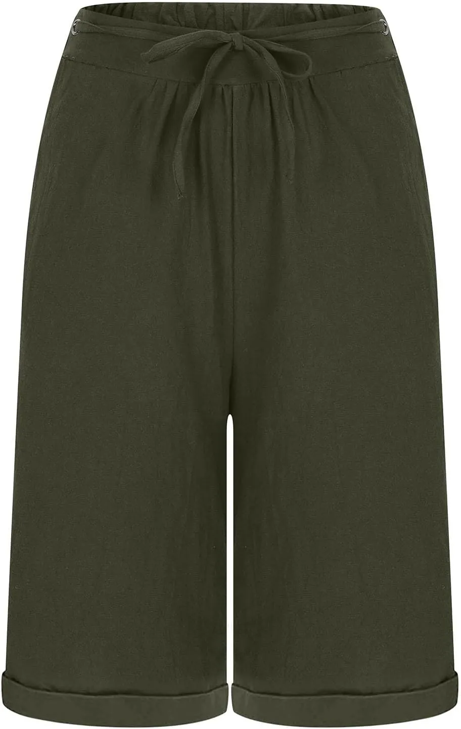 Shorts for Women Summer Beach Lounge Shorts Casual Drawstring Elastic Waist Loose Fit Bermuda Shorts with Pockets