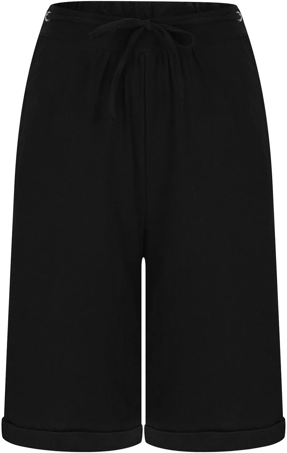 Shorts for Women Summer Beach Lounge Shorts Casual Drawstring Elastic Waist Loose Fit Bermuda Shorts with Pockets