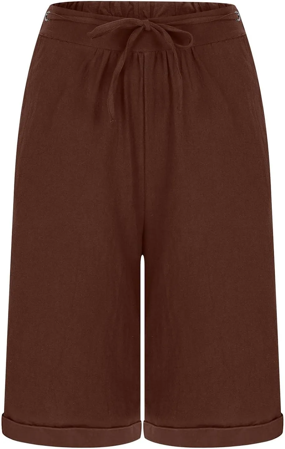 Shorts for Women Summer Beach Lounge Shorts Casual Drawstring Elastic Waist Loose Fit Bermuda Shorts with Pockets