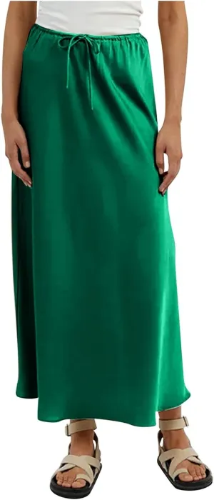 Skirts for Women Trendy Summer Drawstring Elastic Waist Business Casual Formal Long Straight Maxi Pencil Skirt Dress