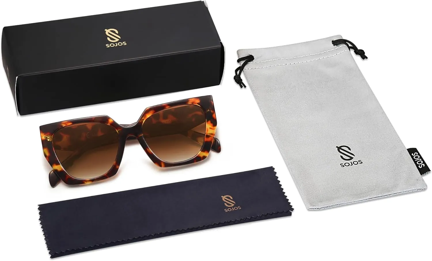 SOJOS Trendy Oversized Polarized Sunglasses Womens Big Square Cateye Sunnies, Lentes de sol para mujer SJ2205