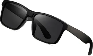 Sports Polarized Sunglasses for Mens and Womens,Black Retro Sun Glasses Driving Fishing Cycling UV Protection