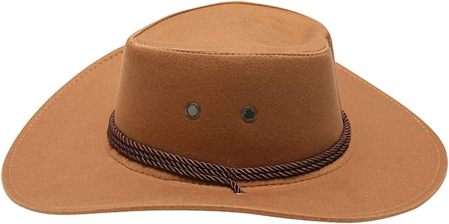 Straw Cowboy Hat Classic Western Hats for Women Cowgirl Sun Beach Cap Summer Outback Shapeable Wide Brim