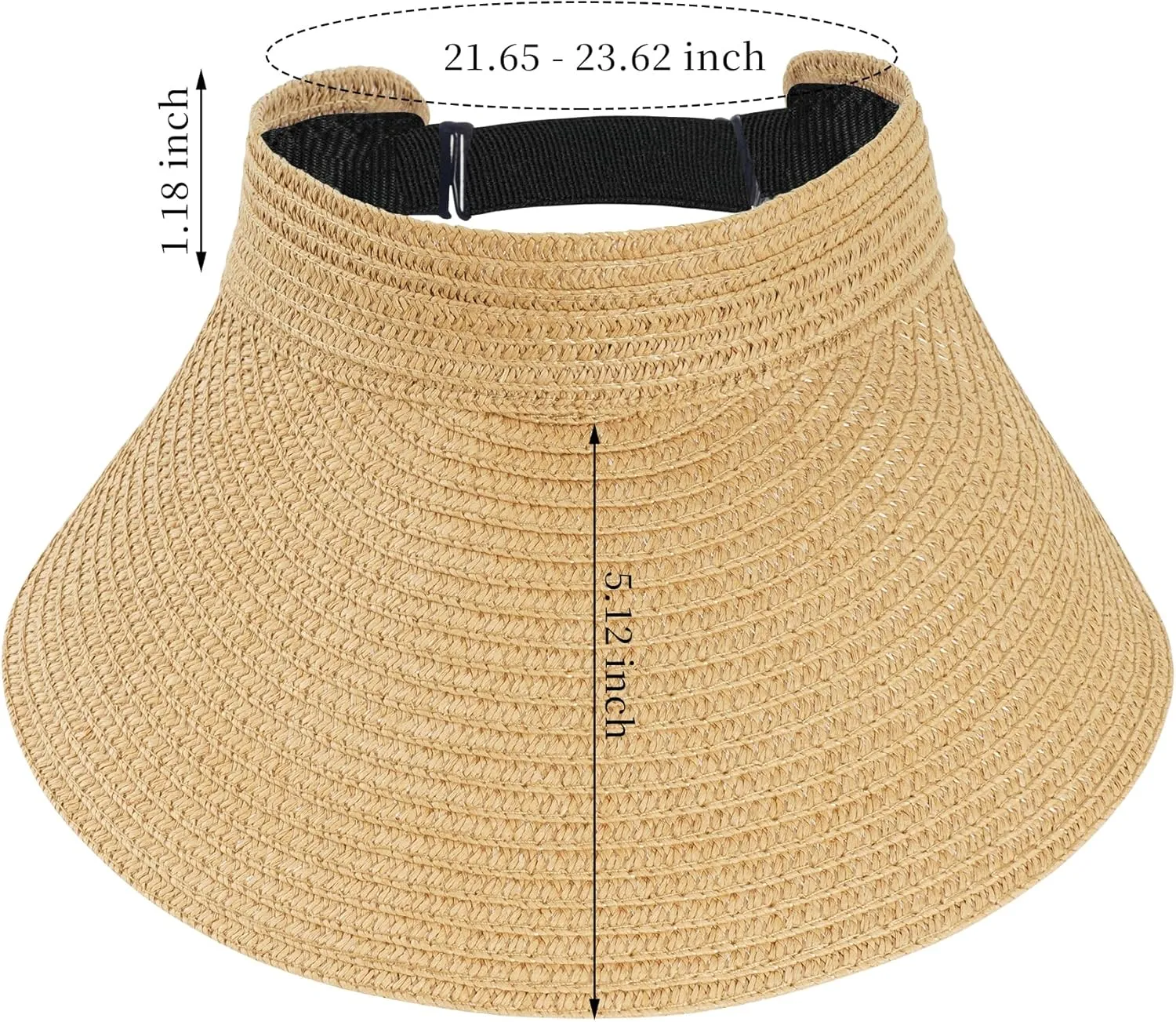 Straw Sun Visors Womens, Ponytail Beach Straw Visor, Packable Summer Sun Hats for Women Travel