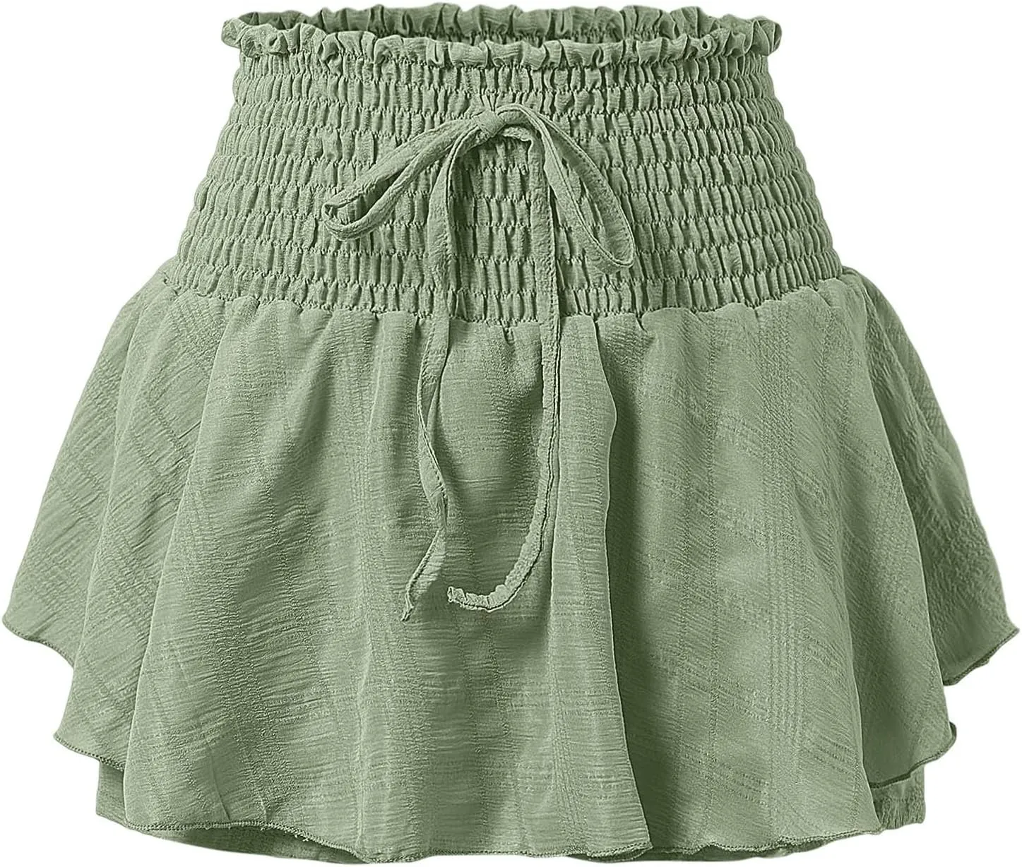 Summer Skirts for Women High Waist Drawstring Tummy Control Ruffles Cute Y2K Casual Boha Mini Skirts 2025 Streetwear