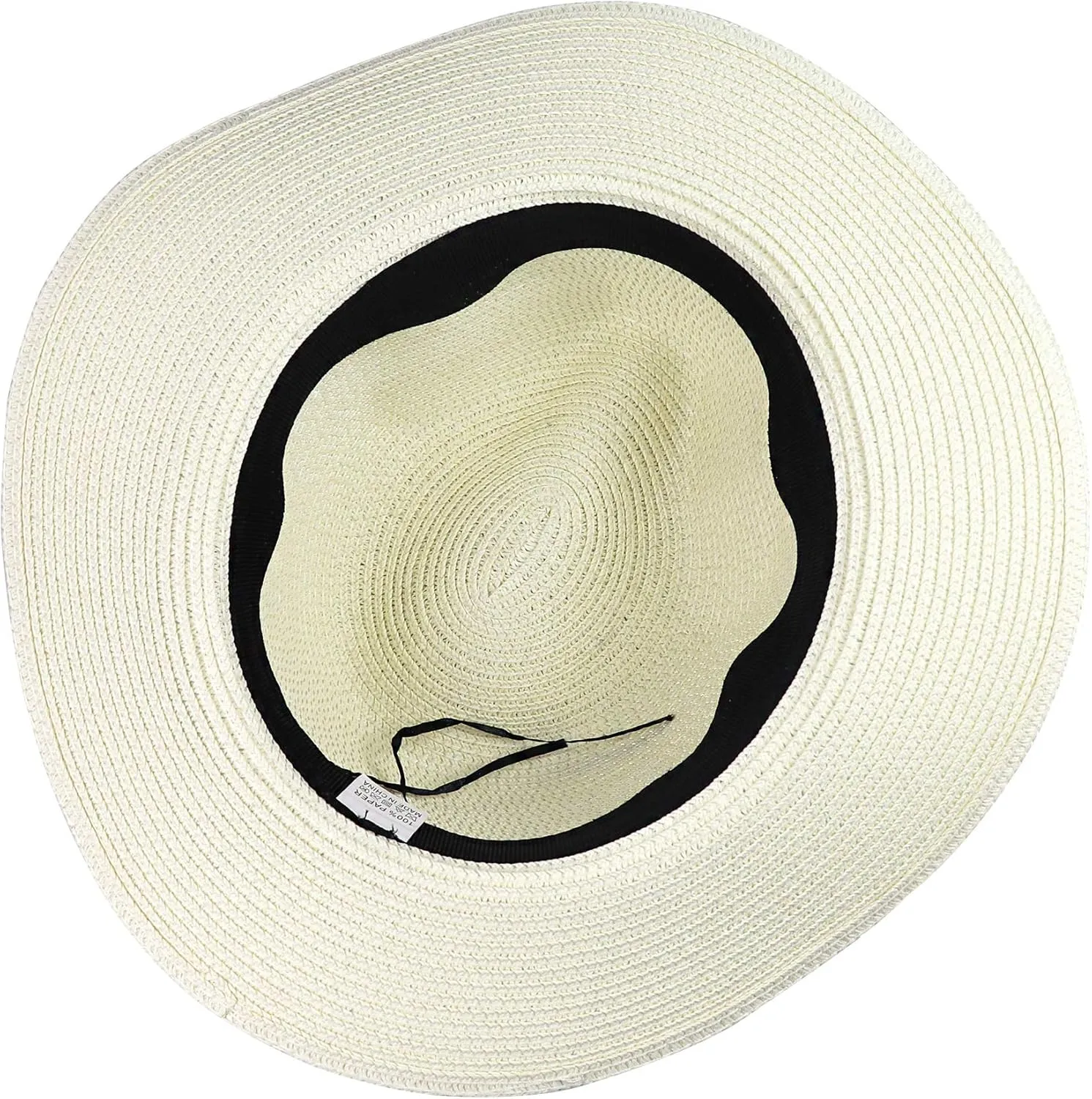 Summer Straw Fedora Hat for Women Men Travel Panama Hat with Wide Brim Roll Up Sun Hat for Beach Outdoor UPF 50 