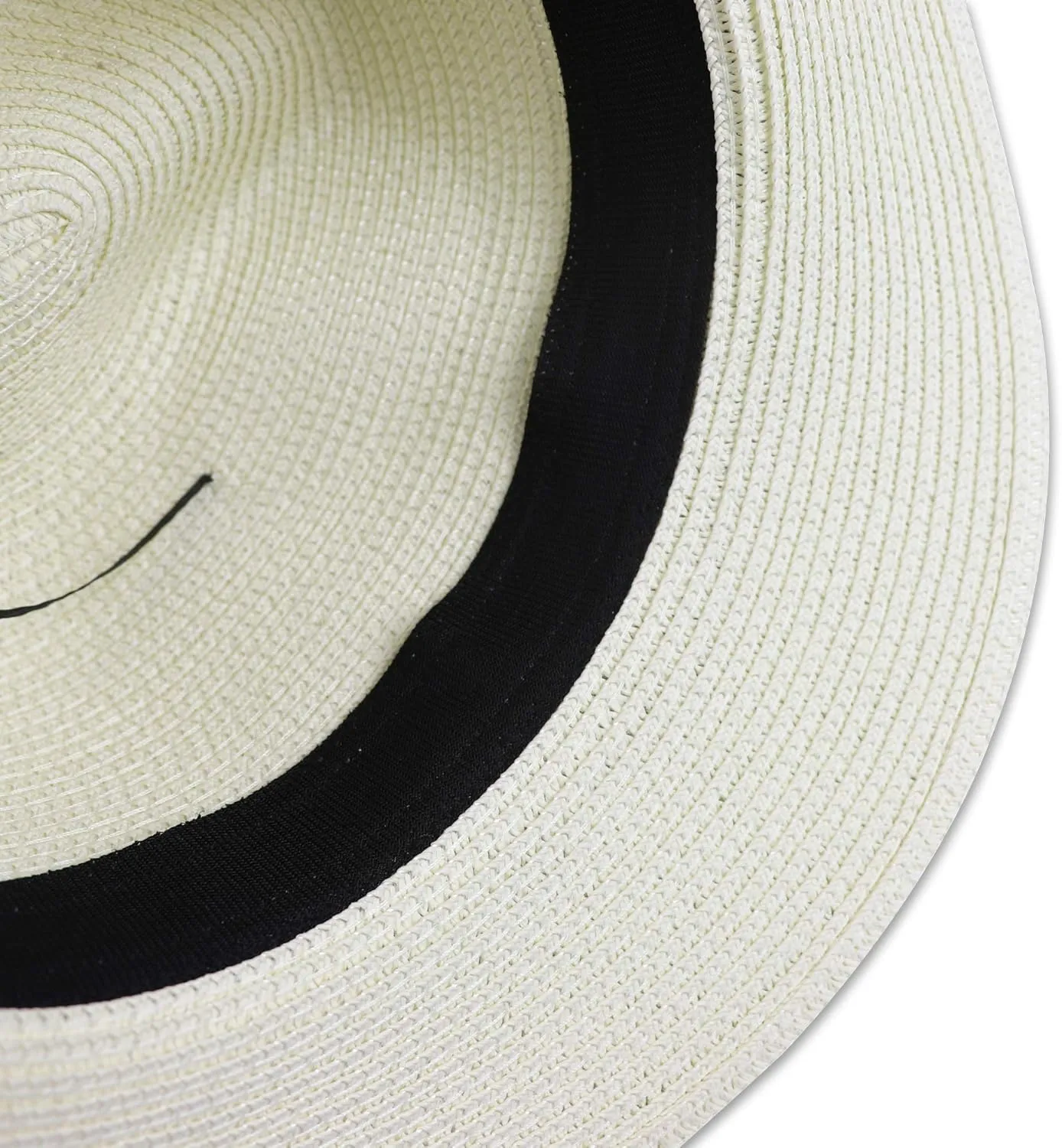 Summer Straw Fedora Hat for Women Men Travel Panama Hat with Wide Brim Roll Up Sun Hat for Beach Outdoor UPF 50 