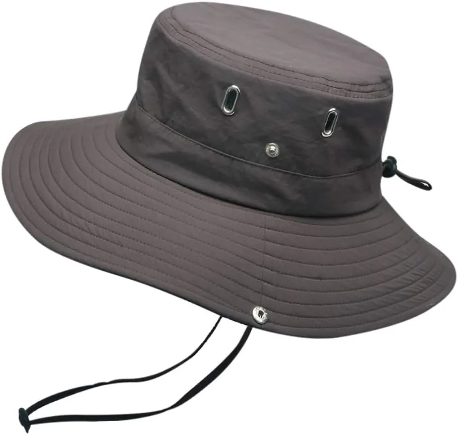 Sun Fashing Cap for Men,Brim Super Wide Brim Sun Hat for Fishing, Hiking Summer Drawstring Fisherman Beach Hats
