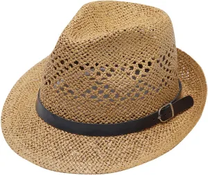 Sun Hats for Women Summer Wide Brim Panama Hat Fedora Summer Beach Sun Hat Straw Fedora Hat for Women
