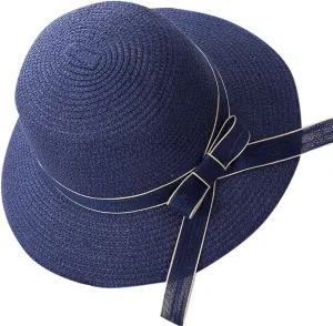 Sun Visors for Women Beach Roll Up Large Brim Fedora Summer Beach Sun Hat Women's Straw Hat Travel Hats