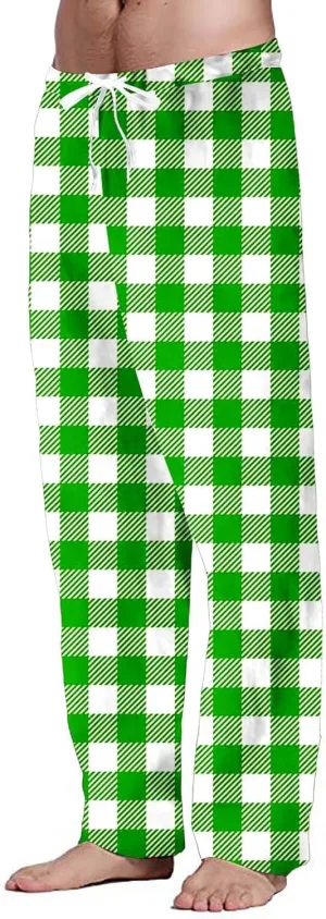 Sweatpants for Men Tapered Fashion Men's Casual Plaid Loose Sports Plaid Pajama Pants Pants Lightweight Workout