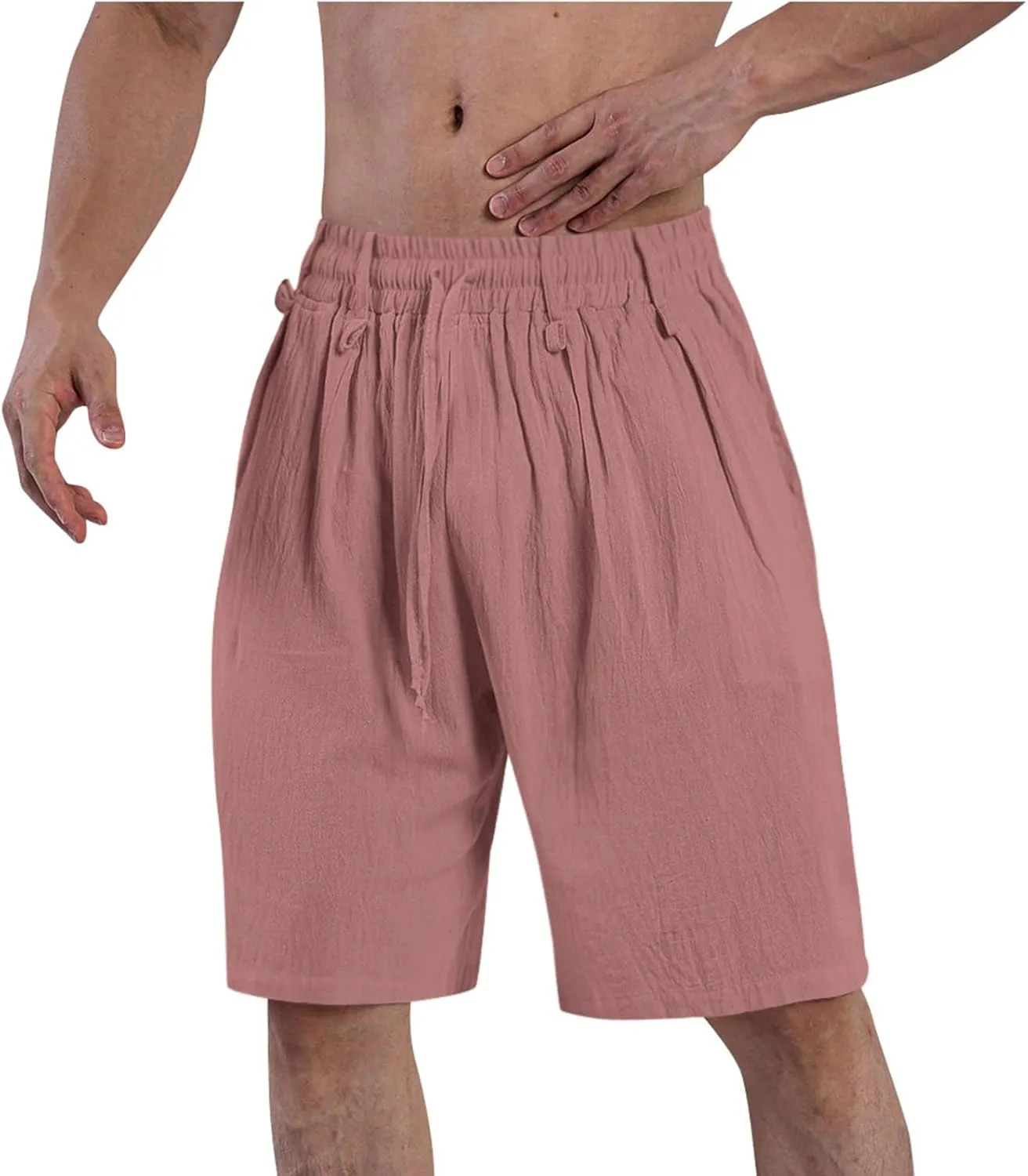Sweatpants Shorts for Men Solid Color Pure Smooth Short Pants Lightweight Baggy Casual Lounge Cropped Pant
