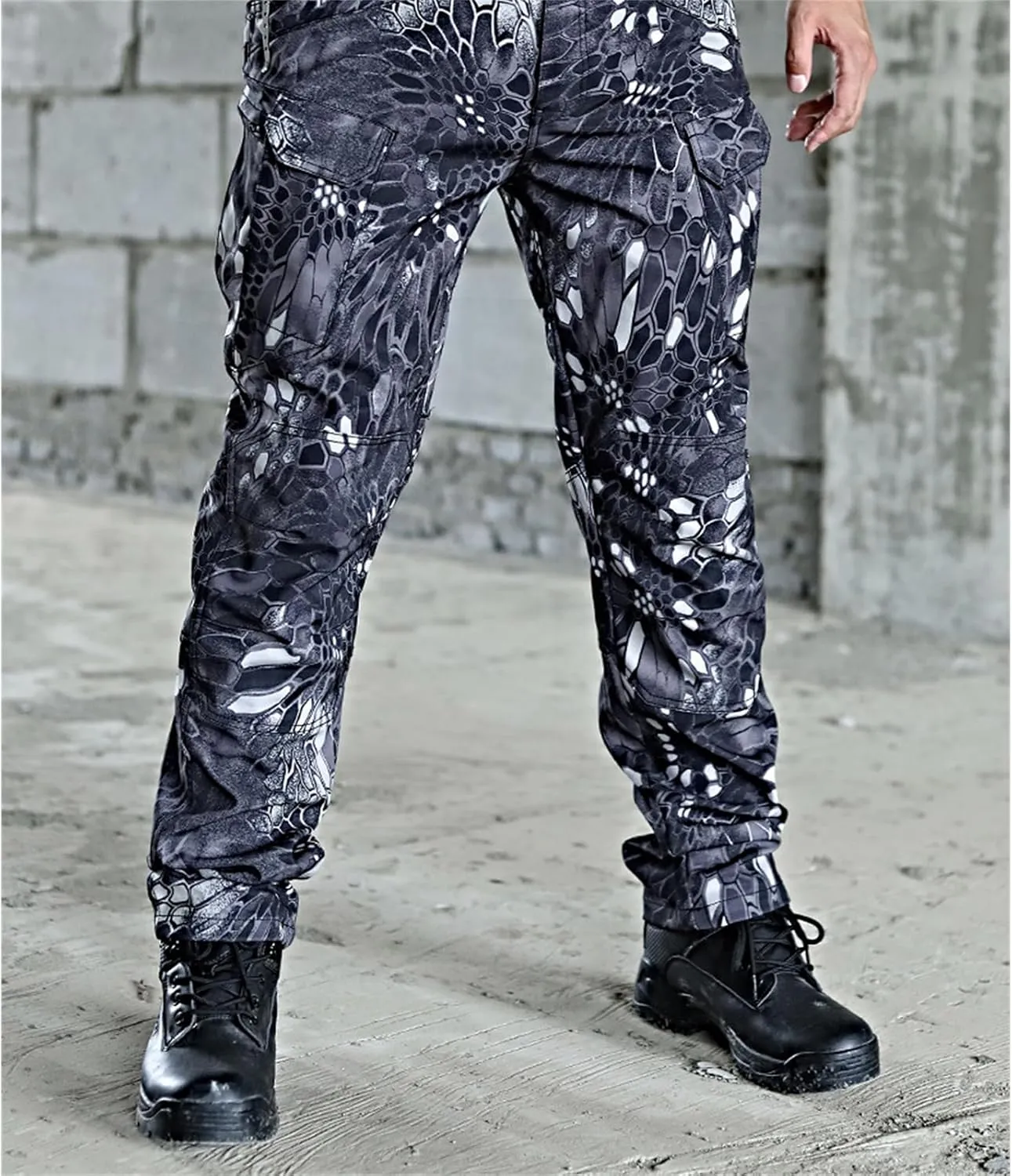 Tactical Cargo Pants Mens Relaxed Fit Flex Ripstop Cargo Pants Outdoor EDC Hiking Work Pants with Multi Pockets