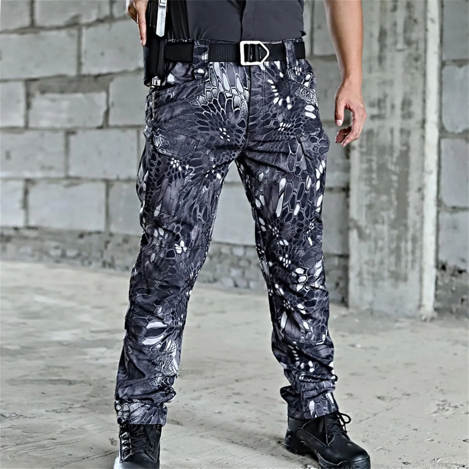 Tactical Cargo Pants Mens Relaxed Fit Flex Ripstop Cargo Pants Outdoor EDC Hiking Work Pants with Multi Pockets