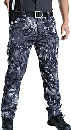 Tactical Cargo Pants Mens Relaxed Fit Flex Ripstop Cargo Pants Outdoor EDC Hiking Work Pants with Multi Pockets