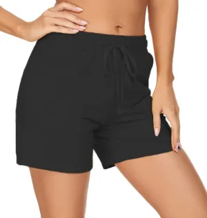 Tandisk Women's 5" Casual Jersey Cotton Shorts Lounge Yoga Pajama Walking Shorts with Pockets Activewear