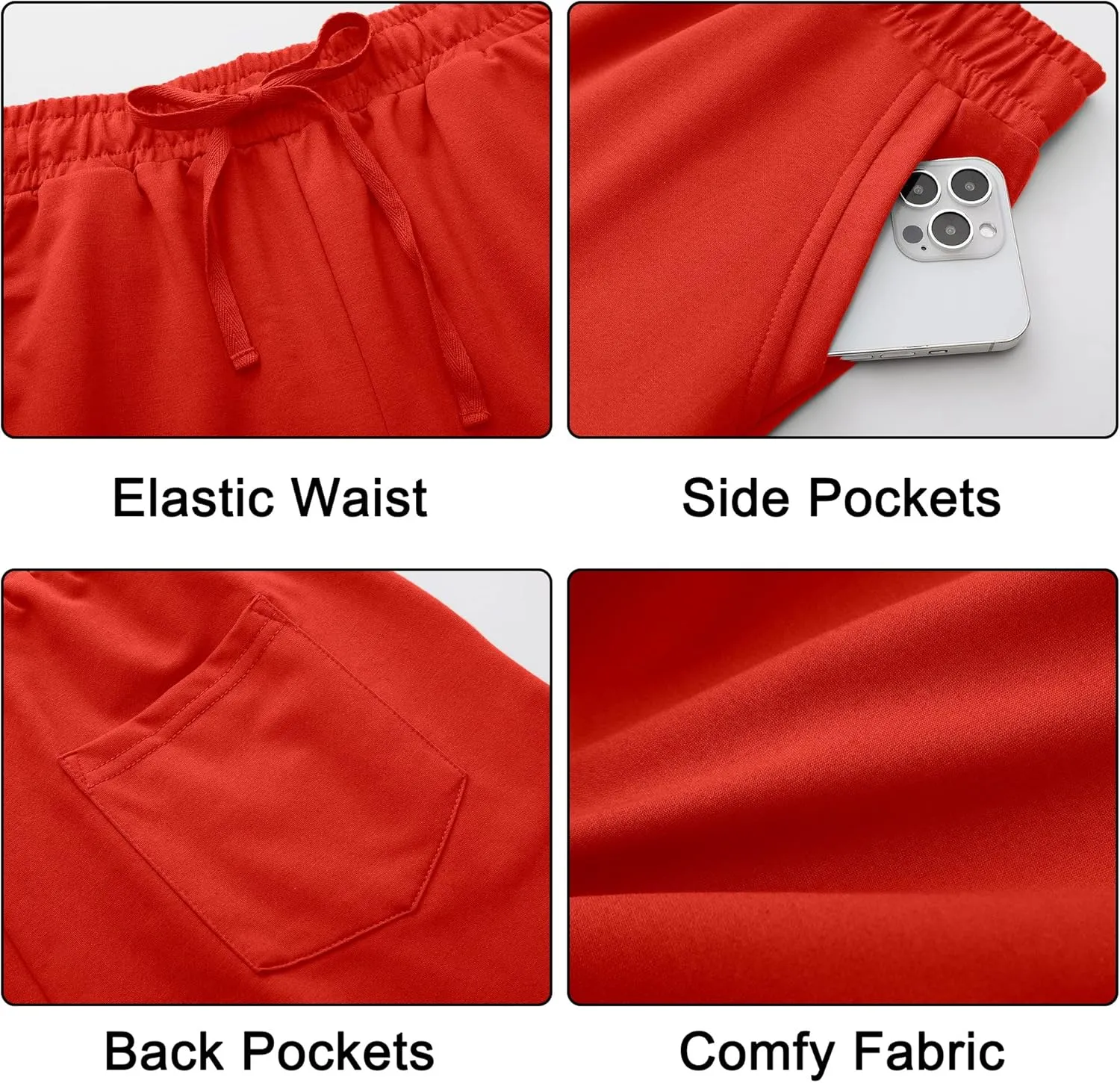 Tandisk Women's 5" Casual Jersey Cotton Shorts Lounge Yoga Pajama Walking Shorts with Pockets Activewear