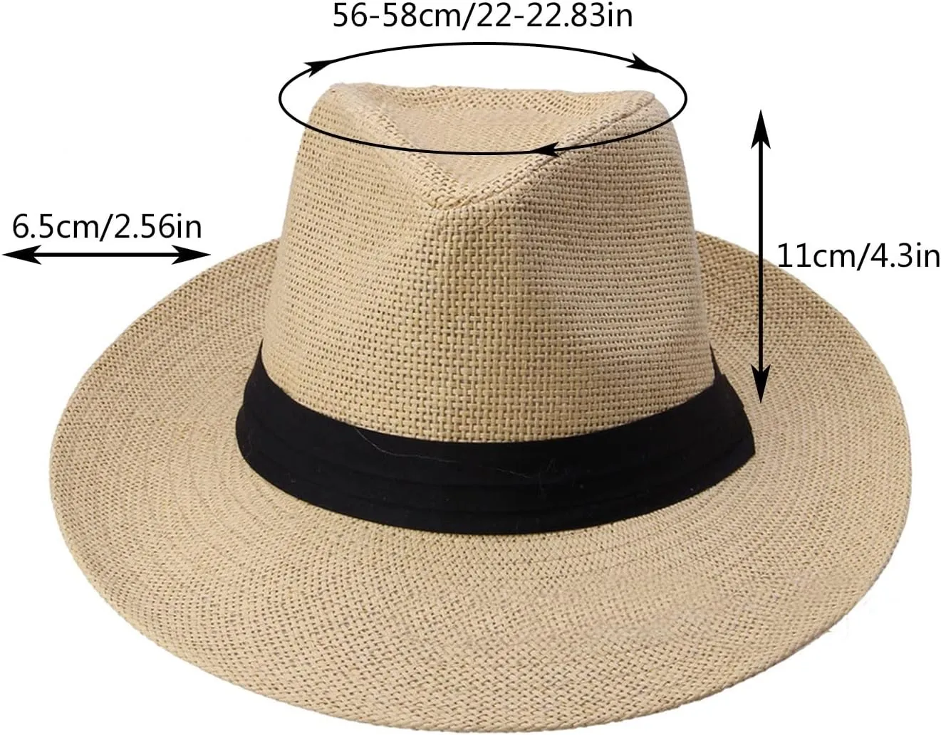 Unisex Sun Hat Fashion Solid Color British Wide Brim Straw Beach Hat for Travel Commuting