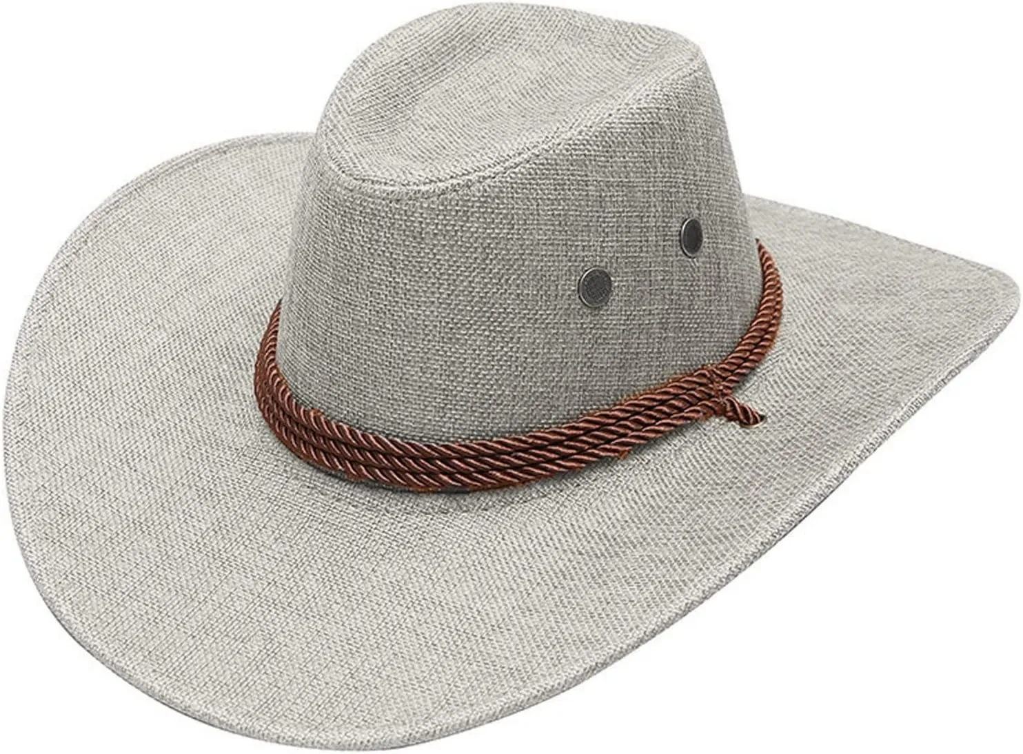 Western Cowboy Hat for Men Women Classic Fedora Hats with Buckle Belt Summer Outback Shapeable Wide Brim