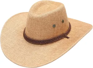 Western Cowboy Hat for Men Women Classic Fedora Hats with Buckle Belt Summer Outback Shapeable Wide Brim