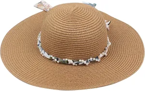 Wide Brim Floppy Straw Sun Hat Women's Girls Summer Flat Beach Bucket Hat Travel Foldable UV Protection Fishman Hat