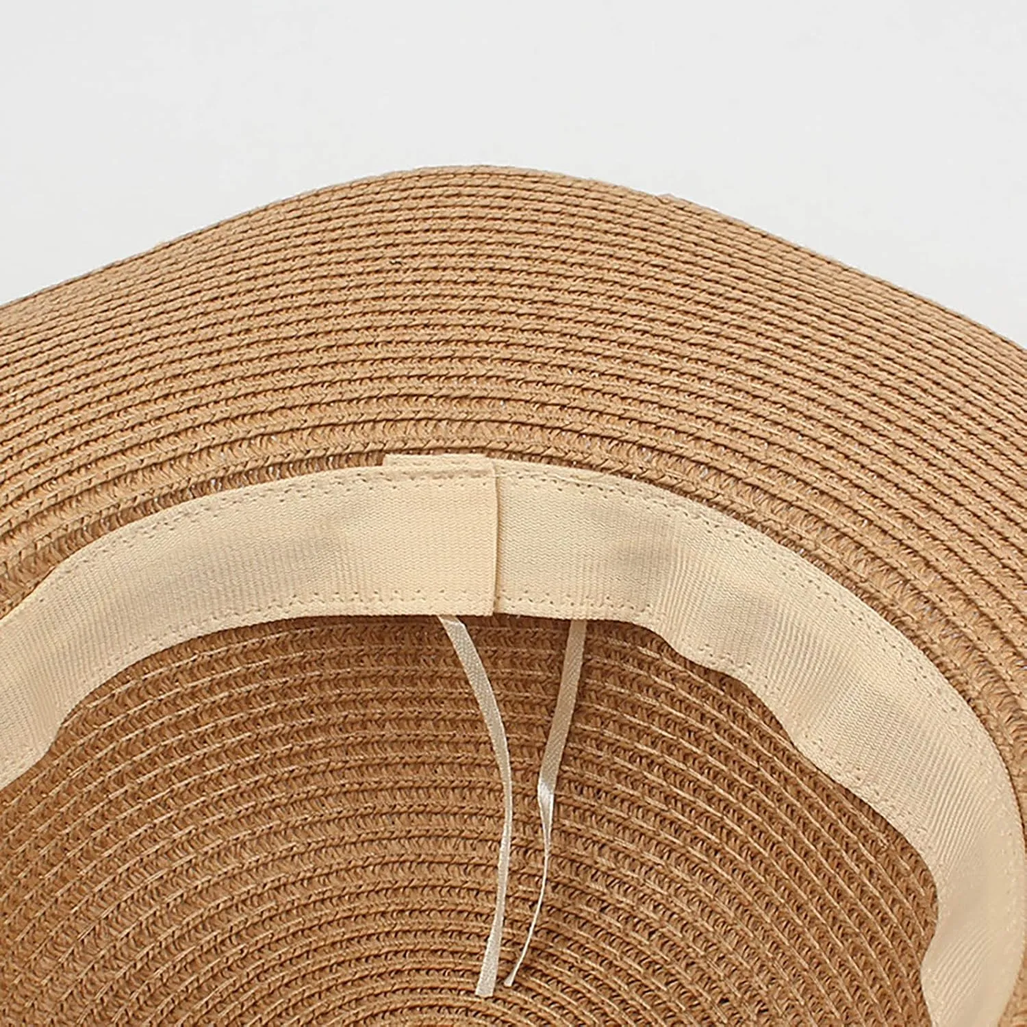 Wide Brim Floppy Straw Sun Hat Women's Girls Summer Flat Beach Bucket Hat Travel Foldable UV Protection Fishman Hat