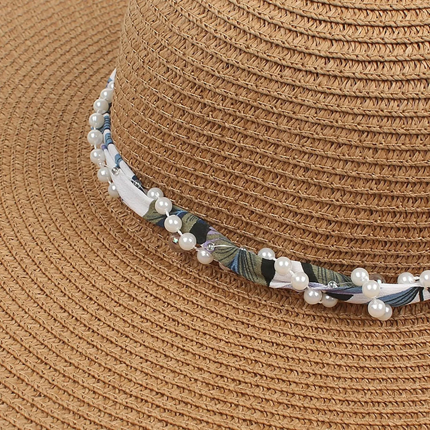 Wide Brim Floppy Straw Sun Hat Women's Girls Summer Flat Beach Bucket Hat Travel Foldable UV Protection Fishman Hat