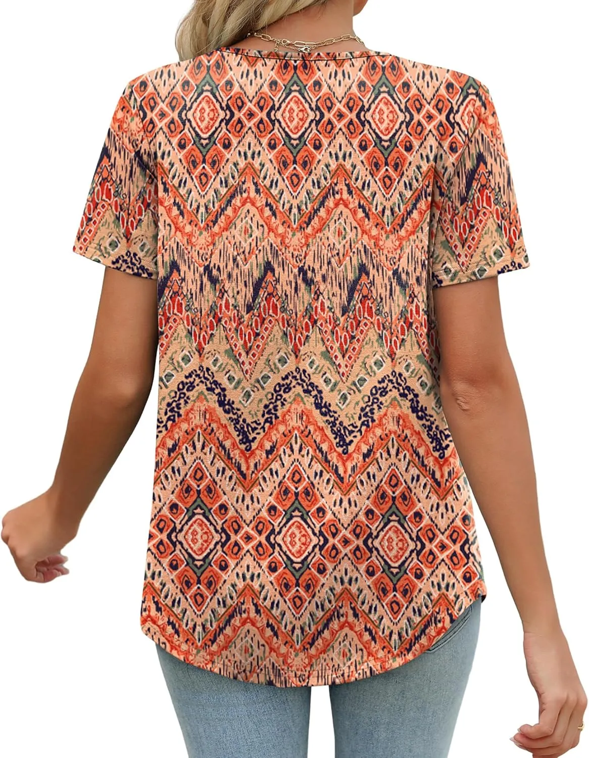 WIHOLL Womens Summer Tunic Tops Button Down Shirts Short Sleeve T-shirts Beach Vacation Clothes Spring S-3XL