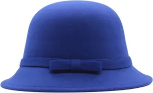 Women Fall Winter Wide Brim Church Cloche Bucket Cap Elegant Flower Organza Wedding Party Dress Fashionable Hats
