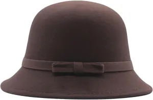 Women Fall Winter Wide Brim Church Cloche Bucket Cap Elegant Flower Organza Wedding Party Dress Fashionable Hats