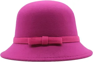Women Fall Winter Wide Brim Church Cloche Bucket Cap Elegant Flower Organza Wedding Party Dress Fashionable Hats