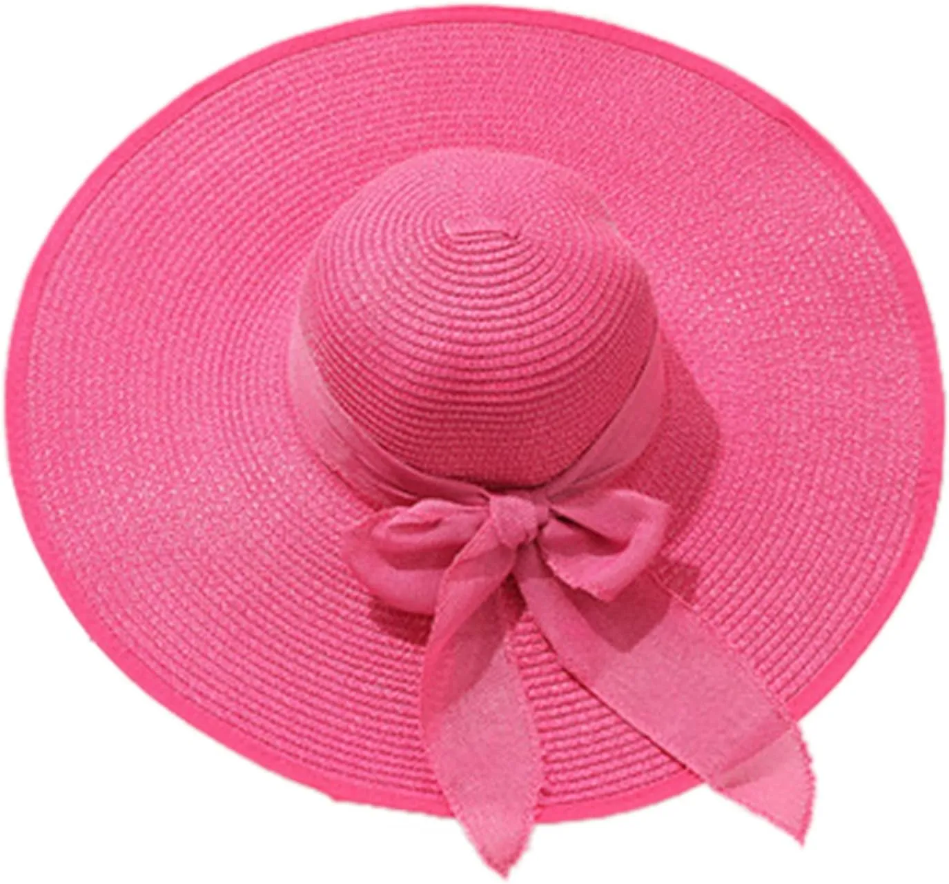 Women Floppy Sun Straw Hats Summer Wide Brim Cap Beach Straw Hat UPF50 Travel Packable Hats with Bow