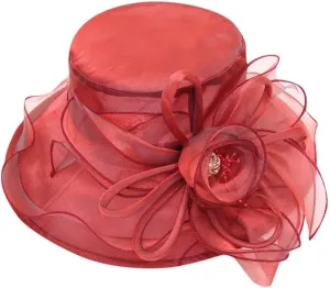 Women Lace Retro Wedding Tea Fascinator Hat Bridal Short Brim Roll up Sun Hat Sunshade Hat Fedora Foldable Lightweight