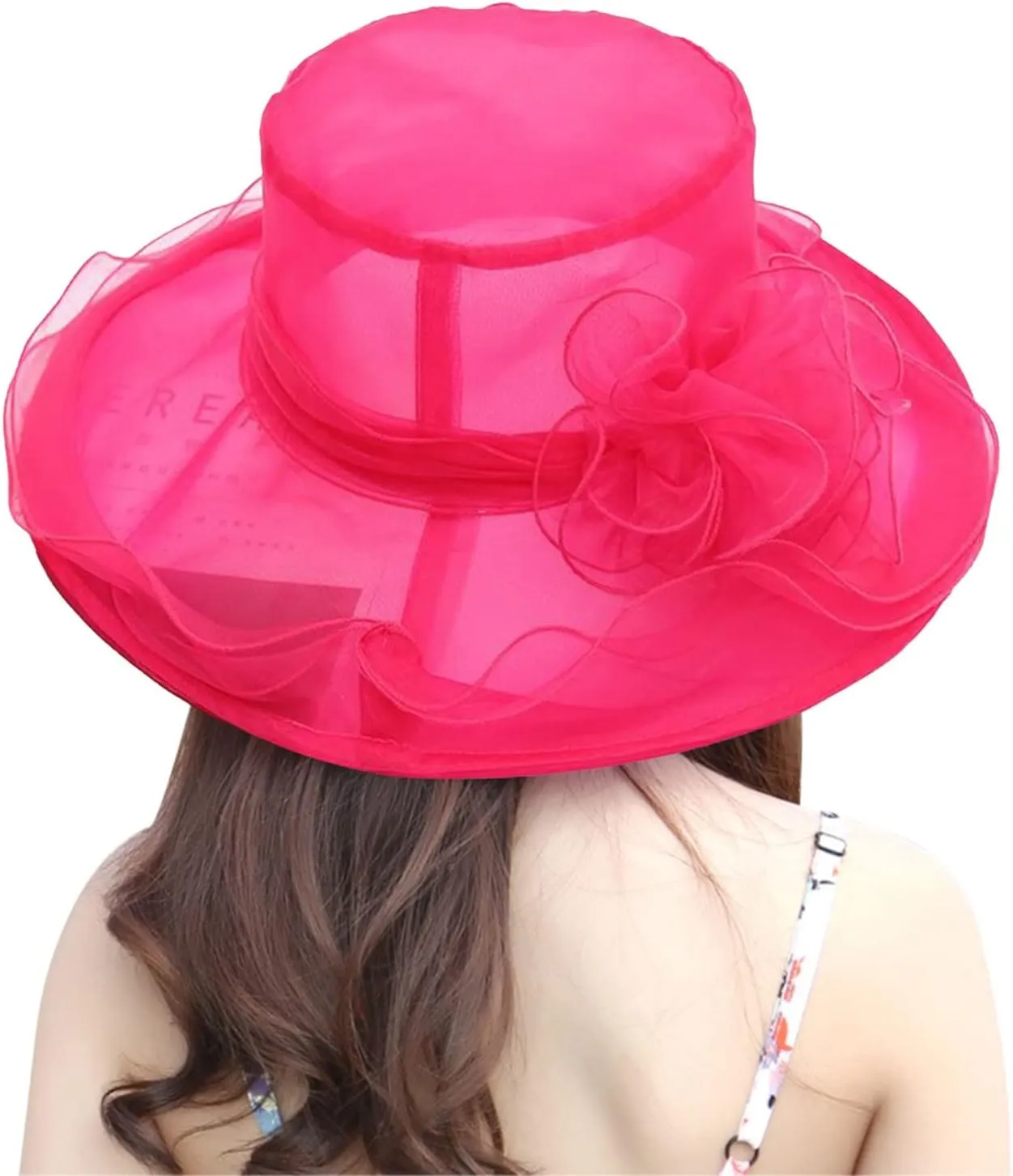 Women Lace Solid Retro Church Hats Wedding Tea Fascinator Hat Bridal Short Brim Roll up Sun Hat Sunshade Hat Fedora