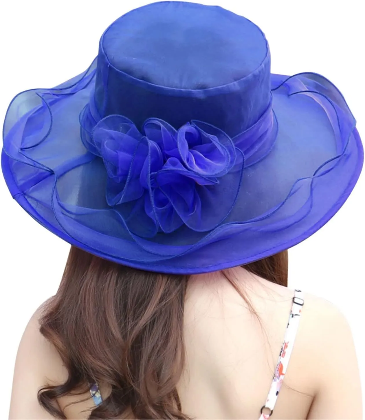 Women Lace Solid Retro Church Hats Wedding Tea Fascinator Hat Bridal Short Brim Roll up Sun Hat Sunshade Hat Fedora