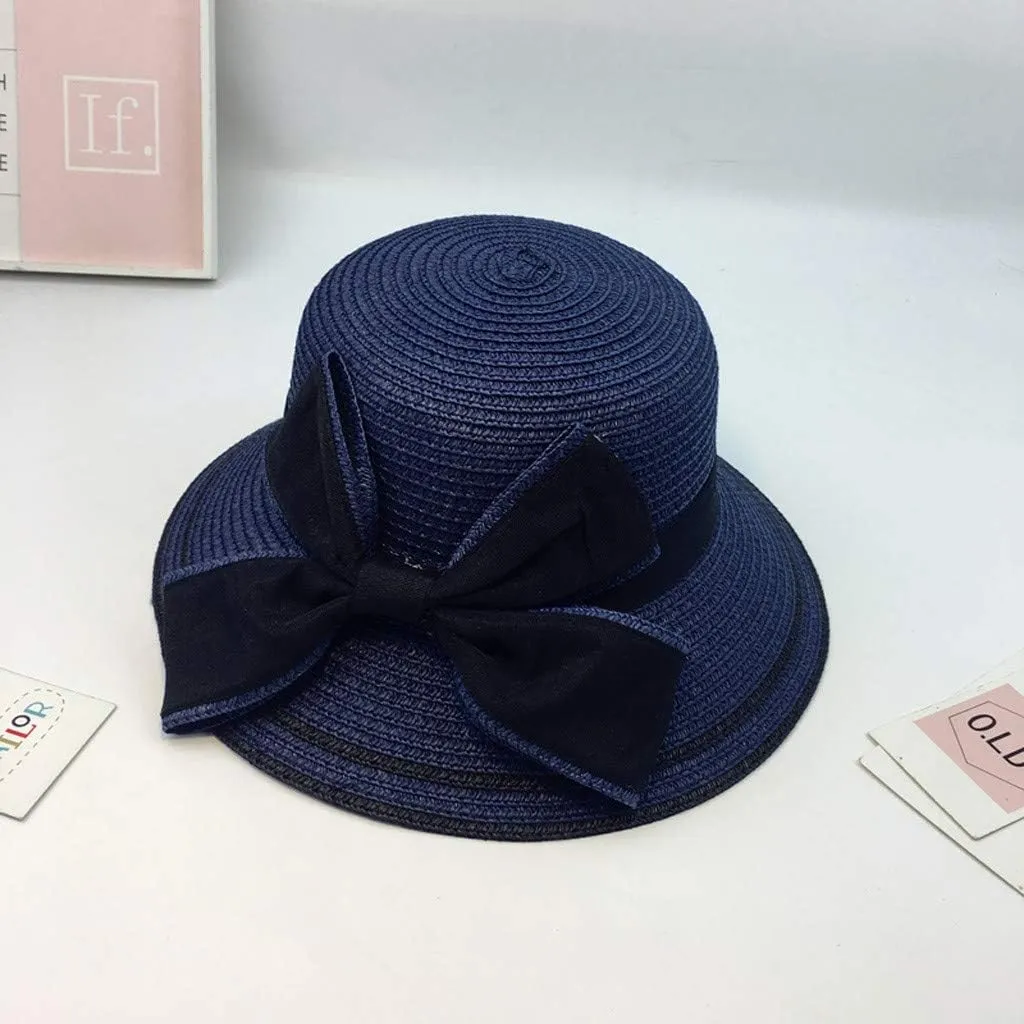 Women Ladies Floppy Beach Sun Foldable Cap New Summer Wide Brim Straw Hat Bucket Cap for Beach Fishing Hiking